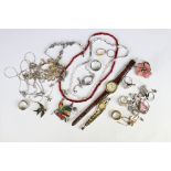 Jewellery including silver rings, necklaces, brooches, watches etc.