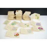 A collection of Kensitas Flowers silk cigarette cards all within card sleeves.
