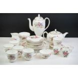 Wedgwood " Sandon " tea set (pattern no. 4010) to include teapot & cover, coffee pot & cover, 6