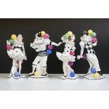 Set of four boxed Royal Doulton 'Balloon Clowns' limited edition porcelain figures with CoAs, to