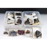 A large collection of mineral specimens to include Quartz, Calcite, Smoky Quartz, Amethyst, Fluorite