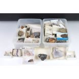 A large collection of mineral specimens to include Galena, Hematite, Pyrites, Zinc Belnde....etc.