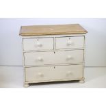 A Victorian painted pine chest of two short and two long drawers.