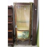 French Louis XV Revival Gilt Metal Mounted Vitrine Display Cabinet with Vernis Martin style