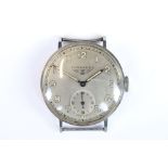 A vintage gents Longines wristwatch with sub second dial to 6 o'clock and silvered dial.