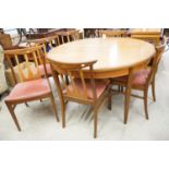 Set of Six Mid century Retro G-Plan Teak ' Brasilia ' Dining Chairs together with a G-Plan