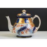 Early 20th century William Moorcroft for Macintyre Imari Aurelian teapot & cover, pattern no.