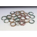 A collection of twenty five Rajpoot three strand beaded bangles.