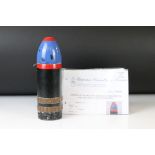 Munitions - A fired 17 Pr. armour piercing projectile, capped (APC), with re-painted black body,