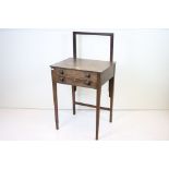 Early 19th century Mahogany Inlaid Ladies Writing Desk, with rising screen (fabric panel missing),