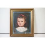 Portrait of a girl, oil on board, inscribed verso ' Portrait of a child in Florence, circa 1885 ',