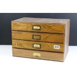 Early 20th Century oak desk top chest of drawers / desk tidy having four drawers housed within a