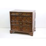 Late 17th Oak Chest of Four Long Drawers with geometric moulded drawers and panel construction,