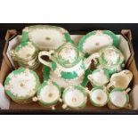 19th Century Victorian tea service. The service having green borders with gilt detailing. Service to