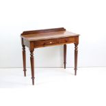 19th century Mahogany Side Table with two drawers, raised on turned legs, 90cm long x 45cm deep x