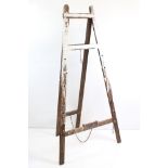 Large Early 20th century Stained Pine Artist's Easel, 180cm high x 94cm wide