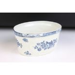 18th century Worcester oval shaped bowl /dish, painted with flowers, foliage and butterflies, with