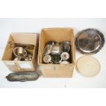 Mixed metal ware to include silver plate, brass, copper and stainless steel, featuring tea ware,