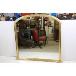Contemporary 19th century style Gilt Framed Overmantle Mirror, 125cm wide x 119cm high