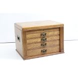 Early 20th century Oak ' Thomas Turner ' Empty Canteen of Cutlery Box with hinged lift up lid and