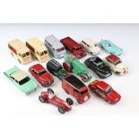 A collection of vintage Dinky die cast play worn vehicles.