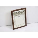 Early 20th century Oak Framed Advertising Mirror, ' Edwards' Harlene for the Hair ', 30cm x 40cm