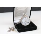 A fully hallmarked sterling silver pocket watch, the dial marked 'The Pilot English Lever', sub