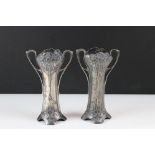 A pair of early 20th century Art Nouveau Jugenstil Württembergische Metallwarenfabrik pewter