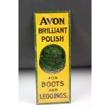 An Avon Brilliant Polish for boots and leggings tin plate sign.