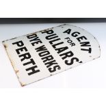 Advertising - ' Agent For Pullars' Dye Works, Perth ' double-sided enamel sign, with black lettering