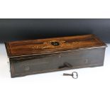 Nicole Freres 19th century 8-airs music box, housed within a rosewood case with inlay to lid, the