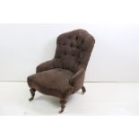 19th century upholstered tub chair.