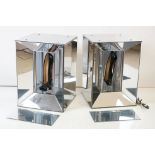 Christian Louboutin - Pair of Shop Display Chrome and Glass Mirrored Display Stands, each housing an