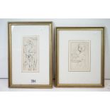Sir George Richmond RA (1809 - 1896), study of figures, pen and ink, signed in pencil with artist'