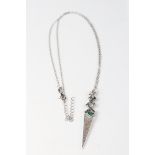 A silver and CZ art deco style pendant necklace.