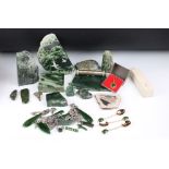 A collection of mixed Jade to include specimens and carved examples together with a quantity of