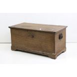 Early 19th century oak blanket box, 83cm long x 40cm high