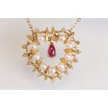 Carl Fabergé for Franklin Mint limited edition "The Jewelled Heart Pendant", cabochon ruby and