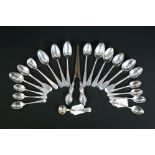 Collection of silver flatware, 20 pieces, to include a set of four Victorian Old English pattern