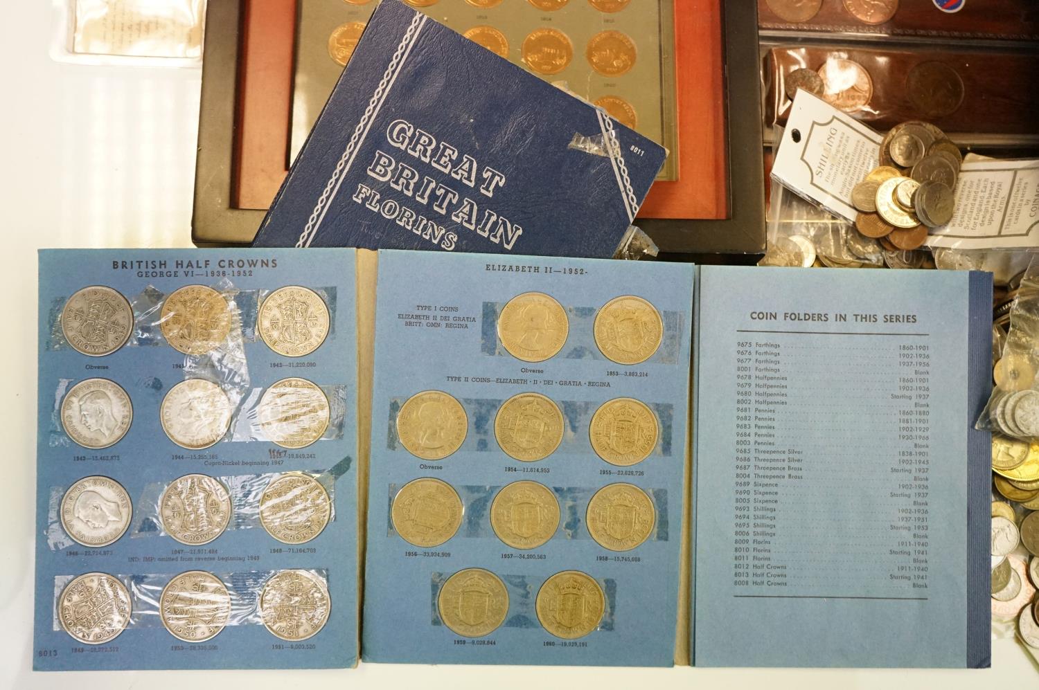 A large collection of British pre decimal and commemorative coins and foreign coins to include - Image 5 of 19