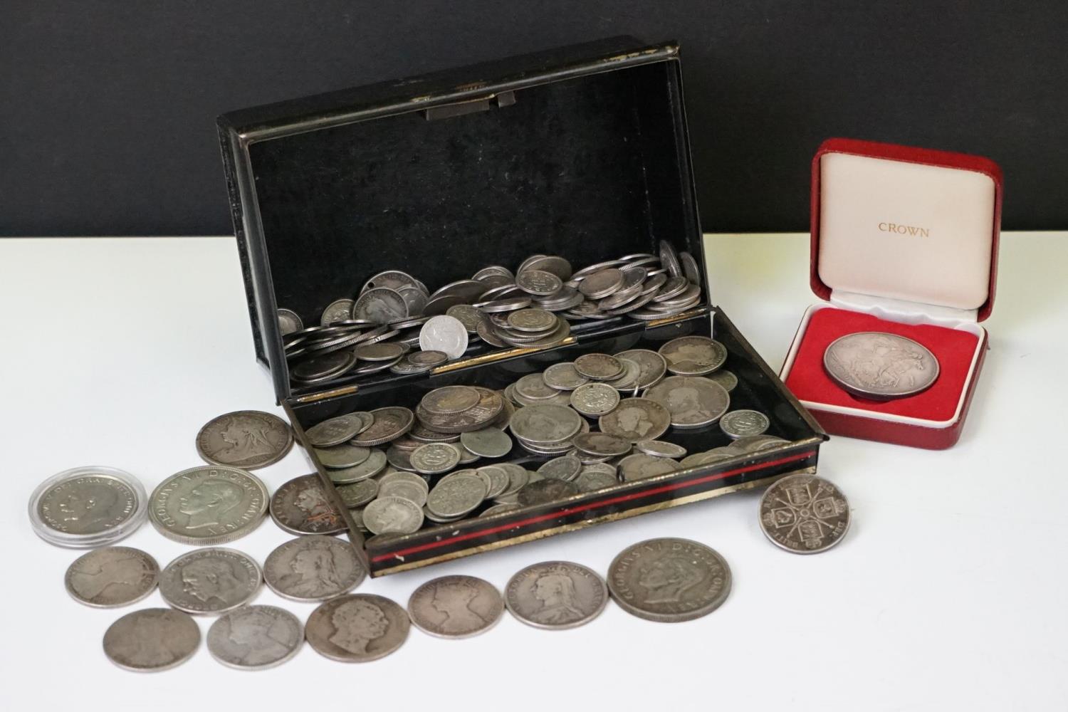 A collection of British pre decimal silver pre 1920 coins to include Queen Victoria and King