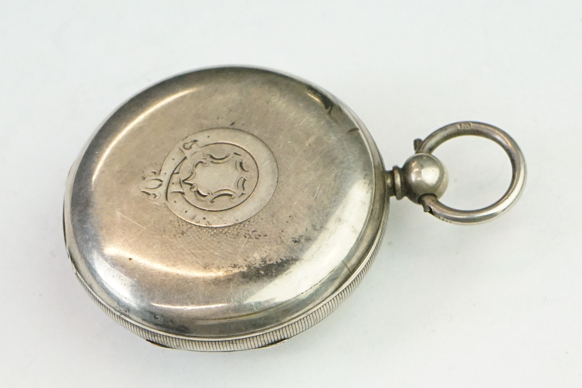 Victorian silver open face key wind pocket watch, Alfred Smith of Huddersfield, cream enamel dial - Image 4 of 7