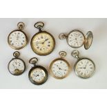 Collection of open face and full hunter pocket watches to include Elgin, Waltham, Thomas Russell &