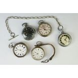 Silver open face key wind pocket watch, Joseph Wilde, white enamel dial and seconds dial, black