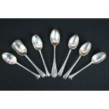Group of assorted 19th Century and later silver hallmarked teaspoons to include three with