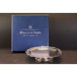 Mappin & Webb Ltd - A silver tazza with pierced foliate border of lobed form, plain polished