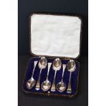 Six early 20th century silver teaspoons, old English pattern, makers John Round & Son Ltd, Sheffield