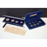 Two silver proof coin sets to include a Baliwick Of Jersey Royal Wedding Anniversary four coin set