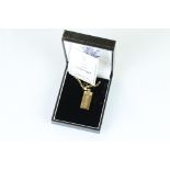 Royal Mint 2002 Jubilee limited edition 9ct gold ingot, 9ct gold chain, no. 750/2002, oringal box