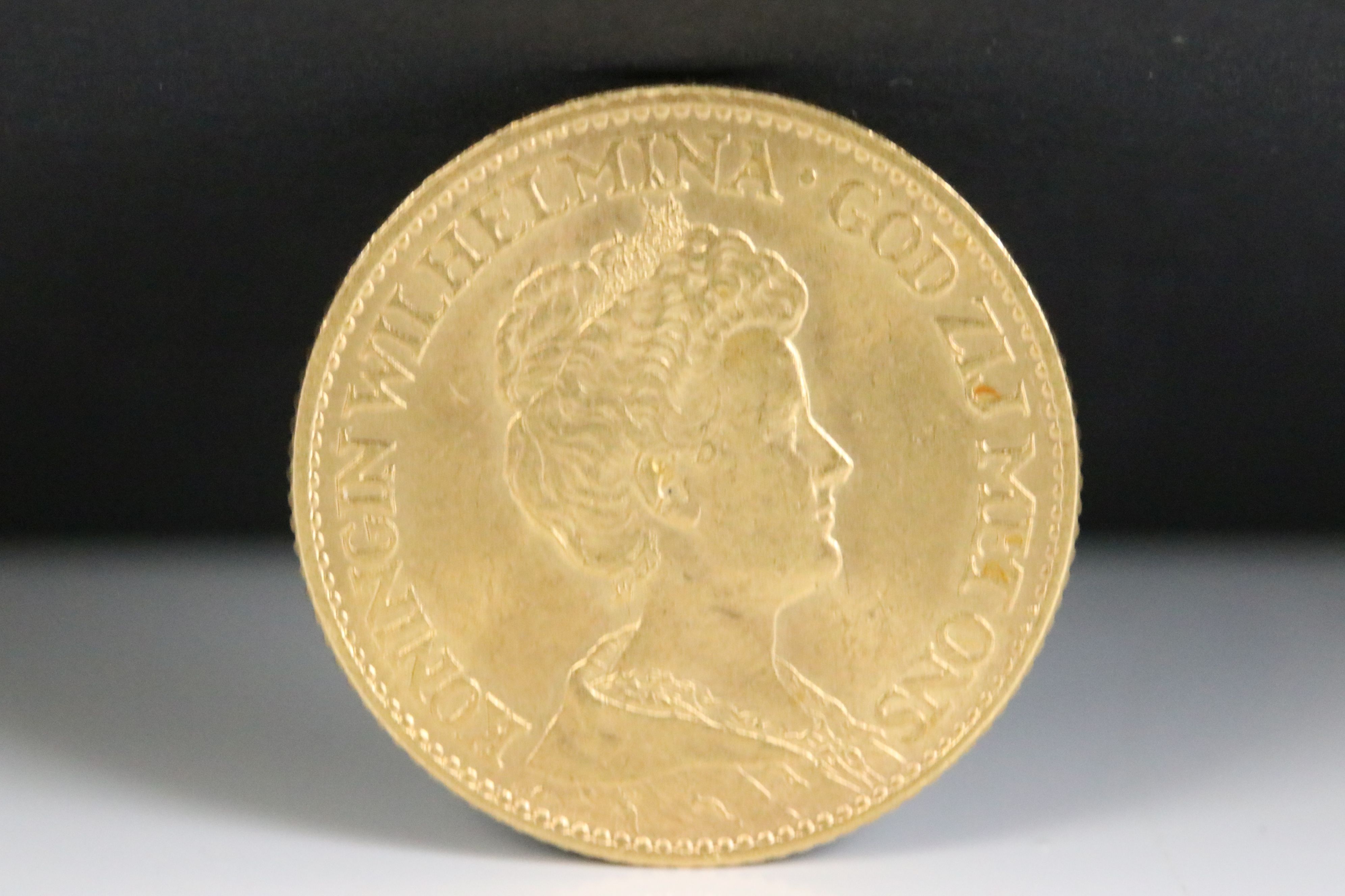 A Netherlands ten Guilders gold coin, dated 1912. - Image 2 of 3